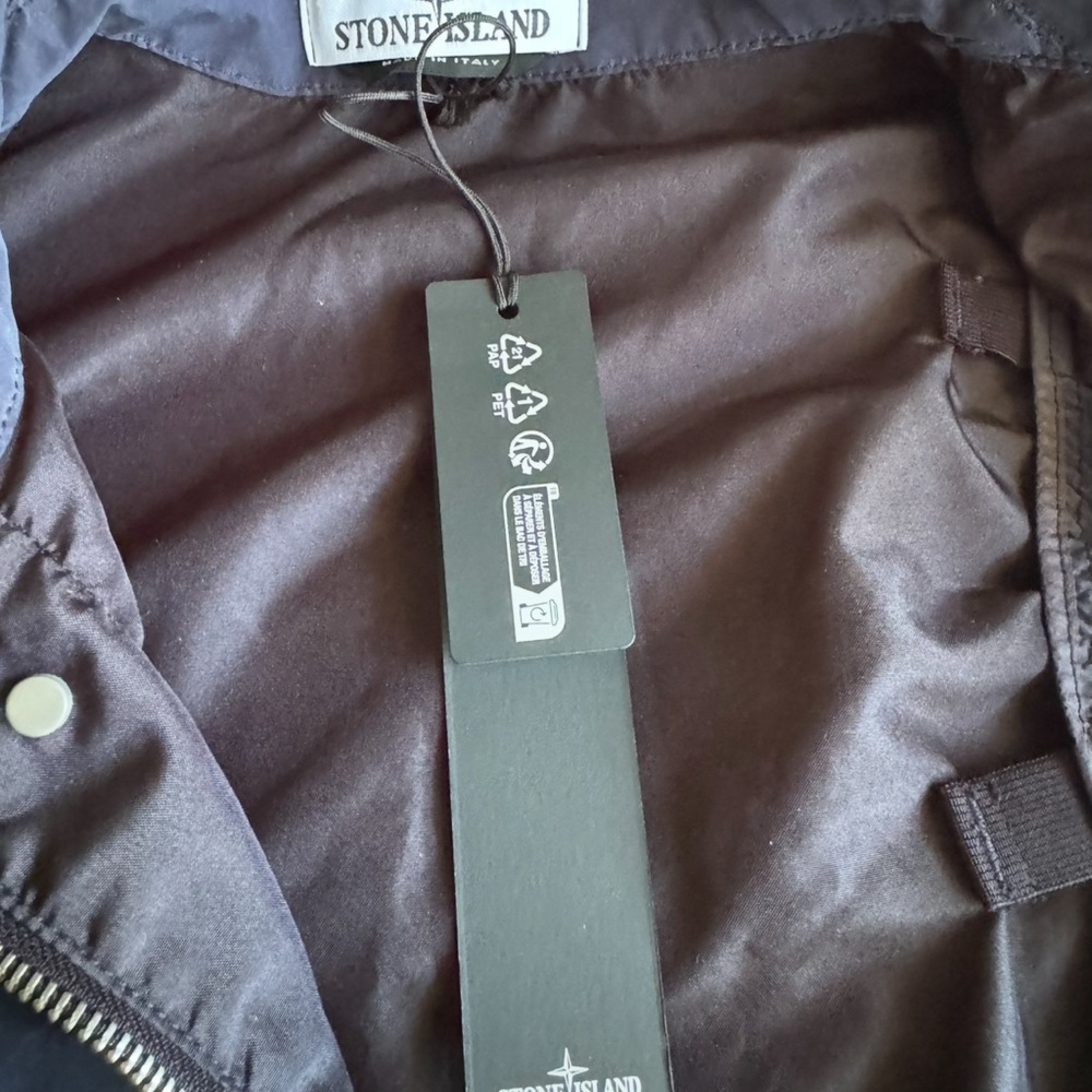 STONE ISLAND Blue/Black TELA Technology Lightweight Jacket sz.M, 100%Genuine,NWT - Picture 7 of 11